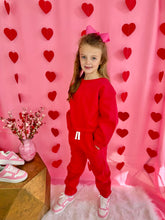 Load image into Gallery viewer, Girls Red Jogger Set