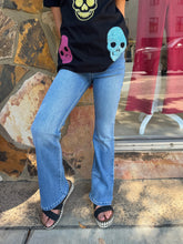 Load image into Gallery viewer, Criss Cross Waist Flare Jeans