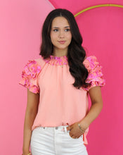 Load image into Gallery viewer, Classy and Coral Ruffle Blouse
