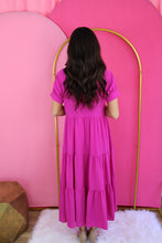 Load image into Gallery viewer, Magenta Tiered Midi Dress
