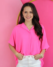 Load image into Gallery viewer, Brittney Button Down Top(Fuchsia)
