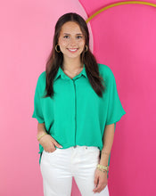 Load image into Gallery viewer, Brittney Button Down Top(Kelly Green)

