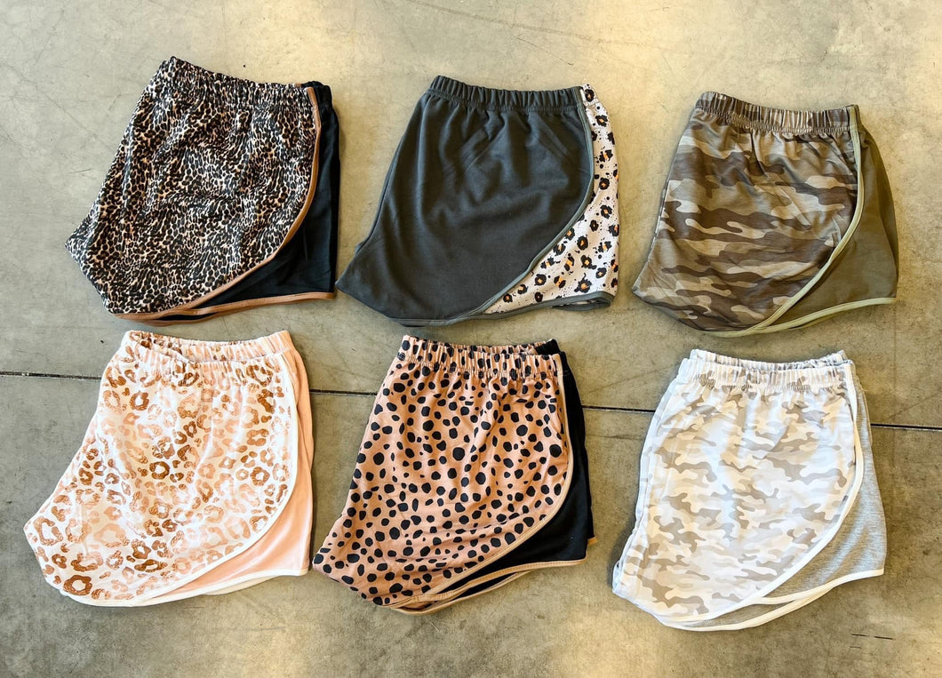 Leopard and Camo Shorts