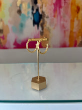 Load image into Gallery viewer, Gold Twisted Hoop Earrings
