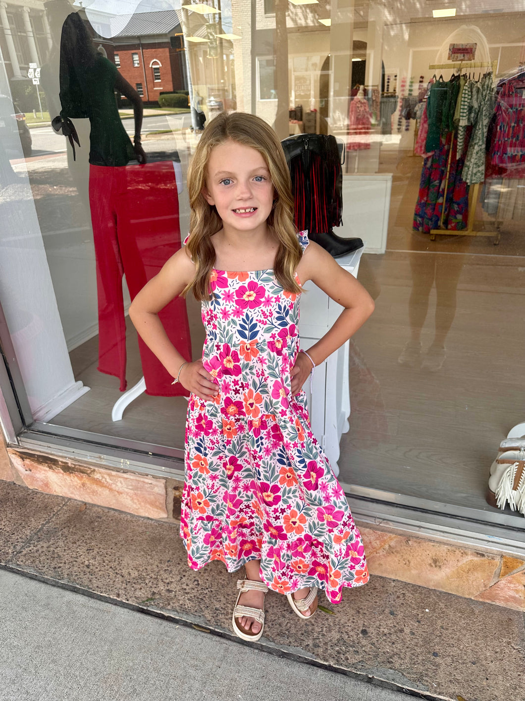 It’s My Day Ruffle Floral Maxi Dress
