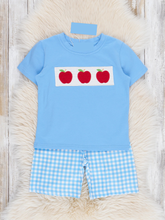 Load image into Gallery viewer, Smocked Apple Gingham Set- Boys
