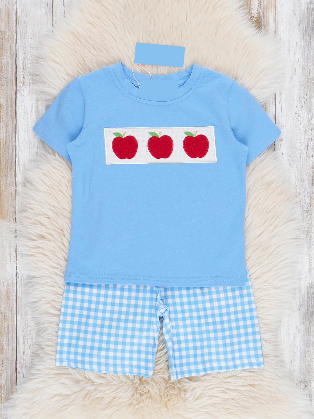 Smocked Apple Gingham Set- Boys