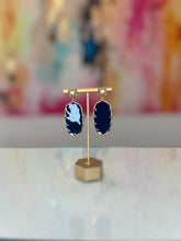 Load image into Gallery viewer, Navy Hexagon Earrings
