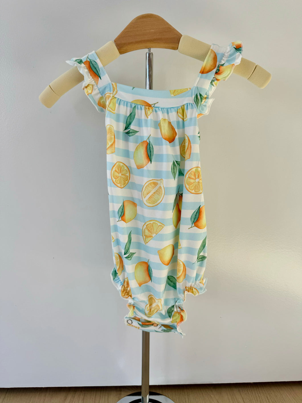 Lovely Lemons Ruffle Cross Back Romper
