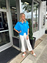 Load image into Gallery viewer, Brittney Button Down Top(Deep Sky)
