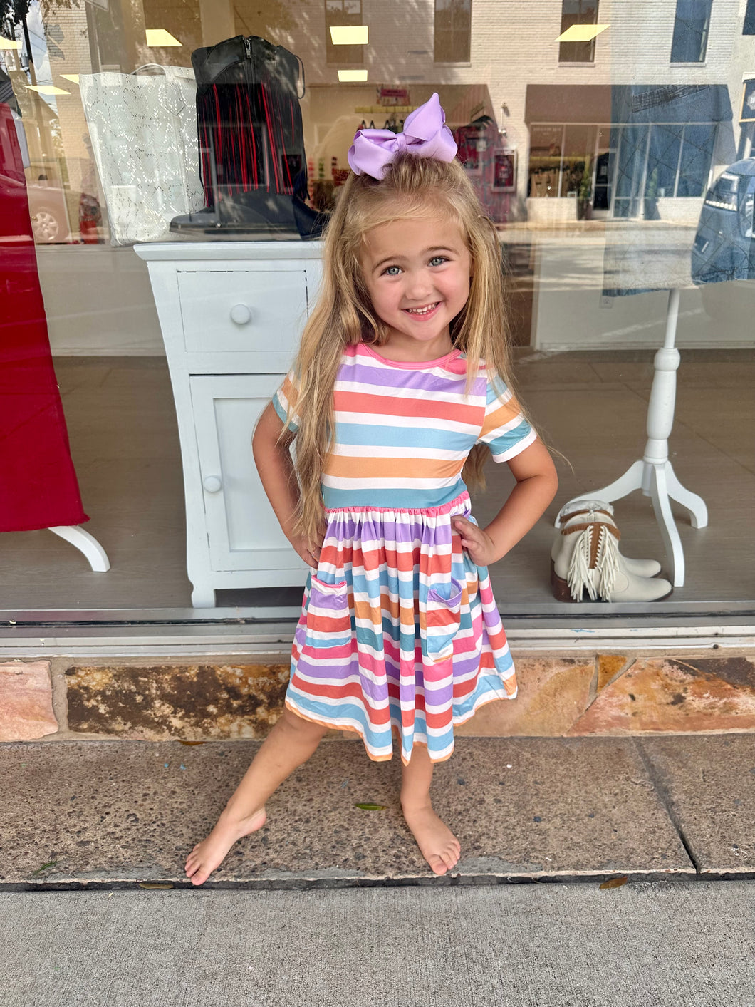Spring Stripes Twirl Dress