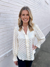 Load image into Gallery viewer, Metallic Gold and Cream Blouse
