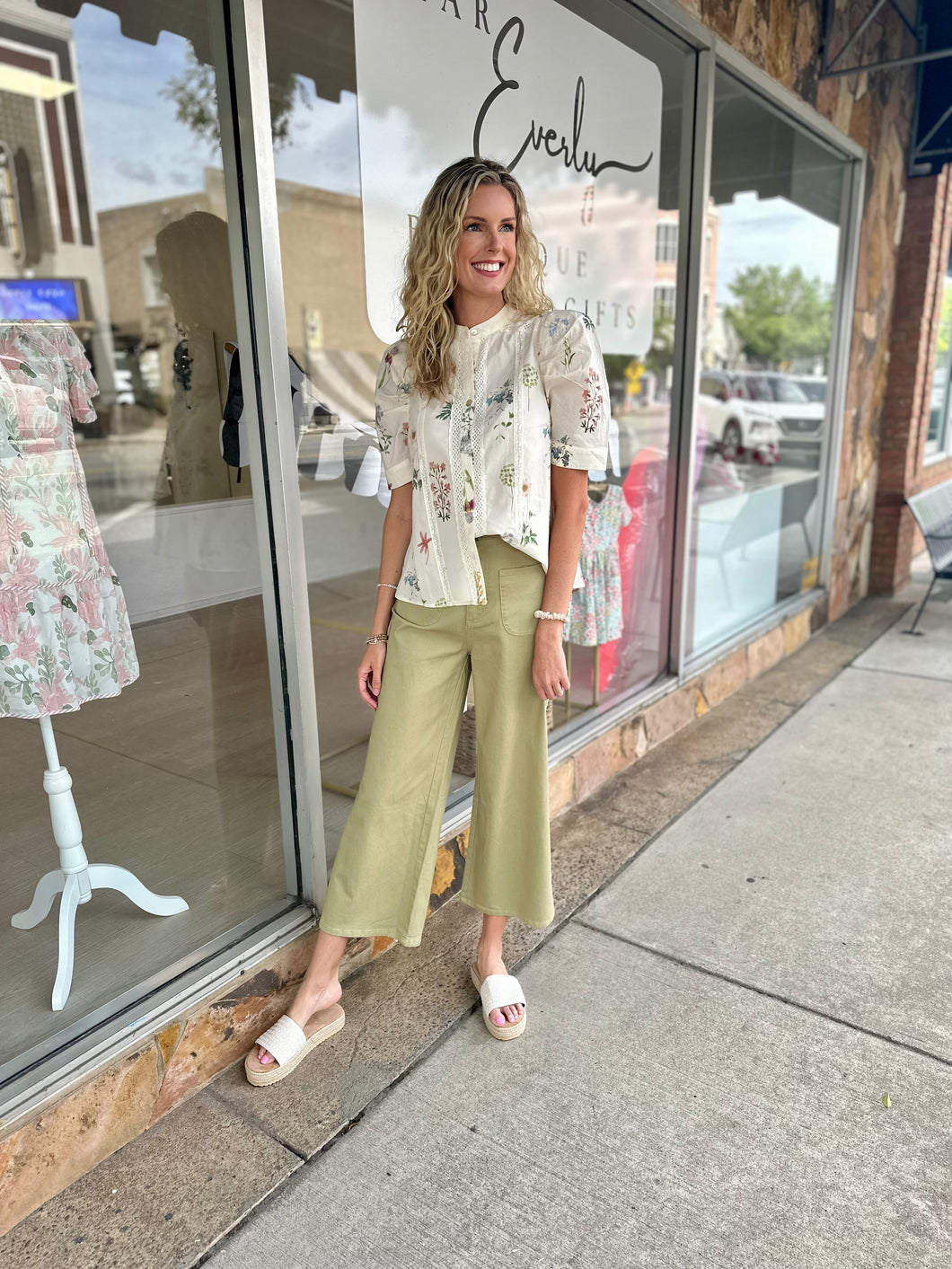 Not So Simple Cream Floral Blouse