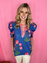 Load image into Gallery viewer, Bella&#39;s Blue &amp; Pink Floral Top
