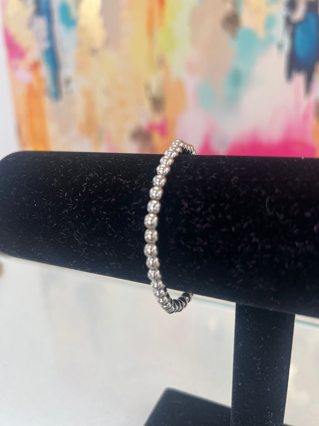 Medium Silver Stretchy Bracelet