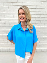 Load image into Gallery viewer, Brittney Button Down Top(Deep Sky)
