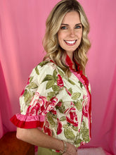 Load image into Gallery viewer, Connie&#39;s Cream &amp; Pink Floral Top
