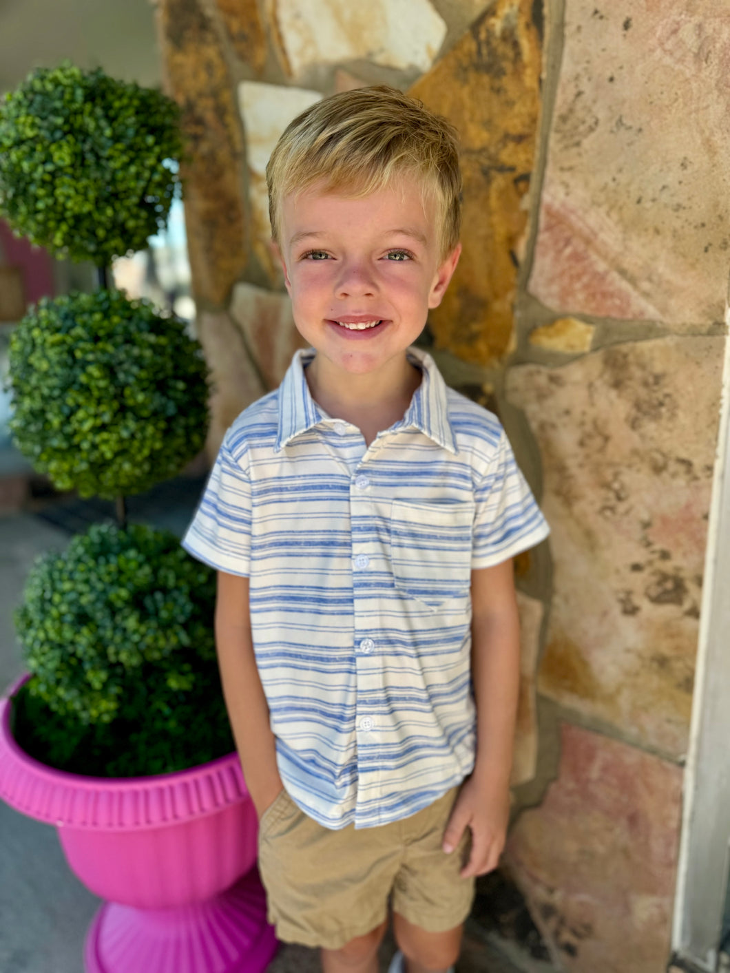 Soft Classic Stripes Button Up Shirt