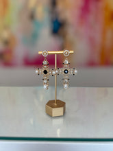 Load image into Gallery viewer, Antique Jewel Cross Drop Earrings
