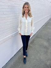 Load image into Gallery viewer, Metallic Gold and Cream Blouse
