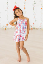 Load image into Gallery viewer, Girls Patriotic Plaid Romper
