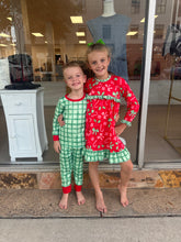 Load image into Gallery viewer, Candy Cane Green Plaid Dress
