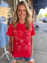 Load image into Gallery viewer, Cherry Bow Tee
