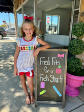 Load image into Gallery viewer, Bright Crayons Embroidered Gingham Ruffle Set-Girls
