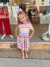 Load image into Gallery viewer, Spring Stripes Twirl Dress
