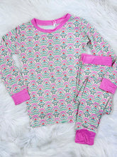 Load image into Gallery viewer, Pink Bow Floral Bamboo Pj Set
