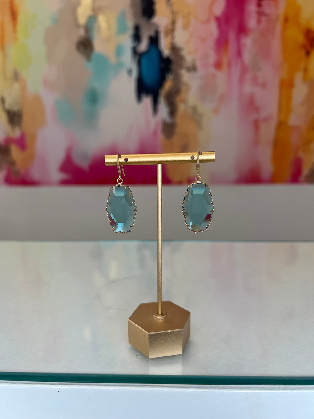 Turquoise Hexagon Earrings