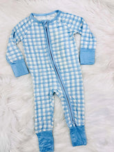 Load image into Gallery viewer, Blue Gingham Bamboo Sleeper
