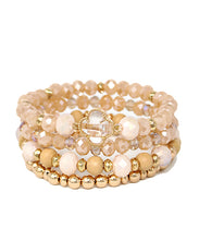 Load image into Gallery viewer, Brown and Gold Clover Stack Bracelets
