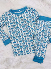 Load image into Gallery viewer, Blue Bow Floral Bamboo Pj Set
