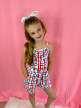 Load image into Gallery viewer, Girls Patriotic Plaid Romper
