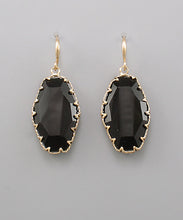 Load image into Gallery viewer, Black Hexagon Earrings
