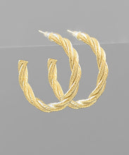 Load image into Gallery viewer, Gold Twisted Hoop Earrings
