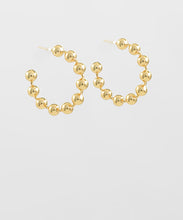 Load image into Gallery viewer, Shiny Gold Ball Hoop Earrings
