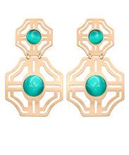 Load image into Gallery viewer, Turquoise Stone Dangle Earrings
