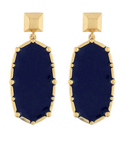 Load image into Gallery viewer, Navy Hexagon Earrings
