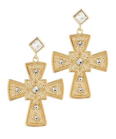 Antique Diamond Cross Earrings