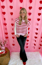 Load image into Gallery viewer, Penelope Pink and Red Striped Sweater Top
