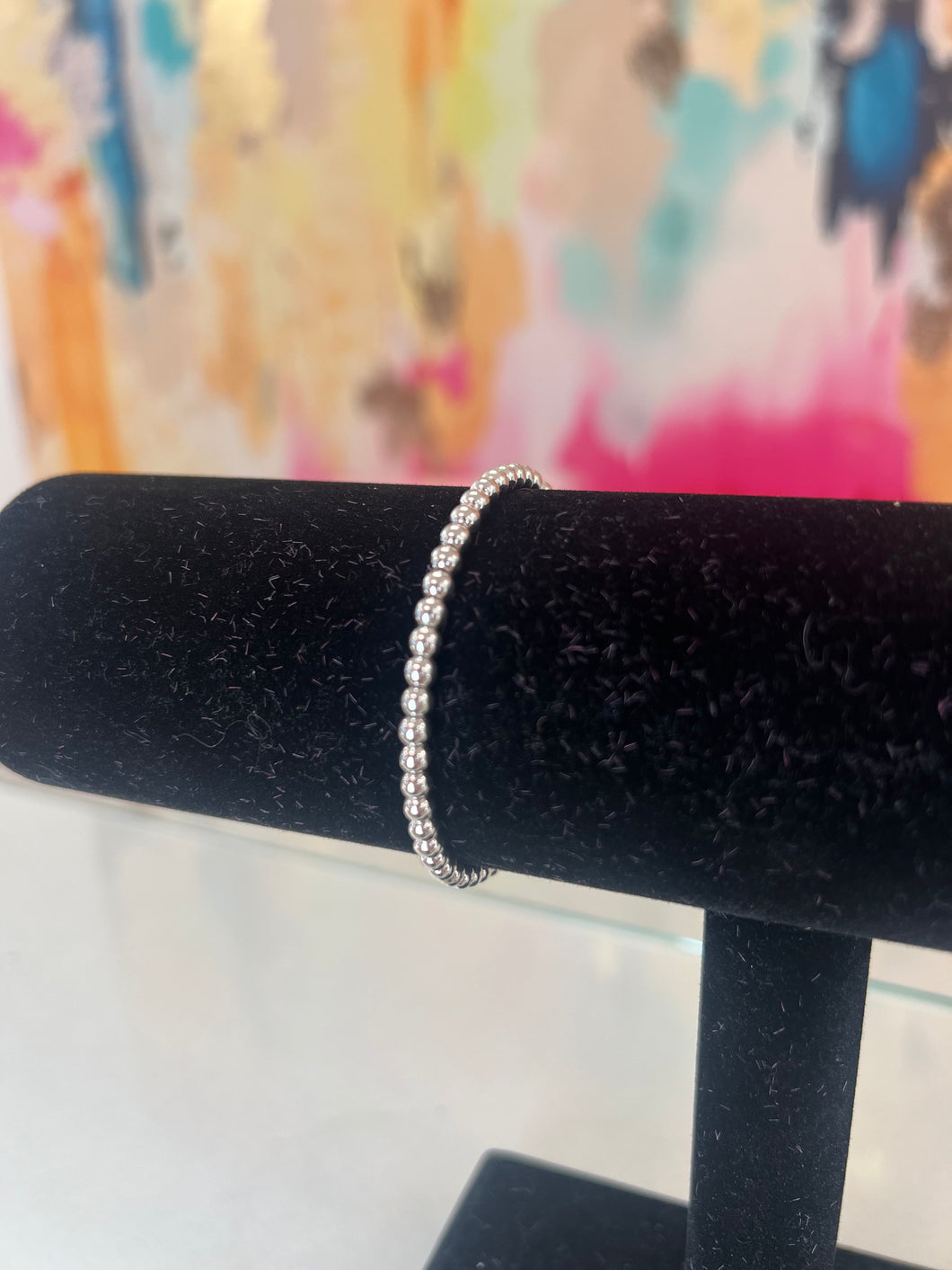 Thin Silver Stretchy Bracelet