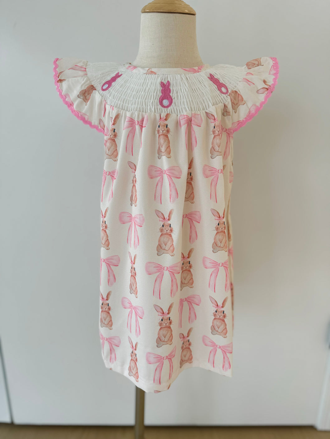 Girls Smocked Bunny Dress