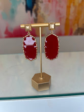 Load image into Gallery viewer, Burgundy Hexagon Earrings
