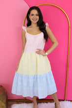Load image into Gallery viewer, Three Tiered Color Block Dress-Pink Multi
