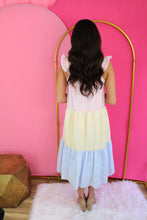 Load image into Gallery viewer, Three Tiered Color Block Dress-Pink Multi
