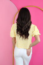Load image into Gallery viewer, Yellow Striped Cropped Top
