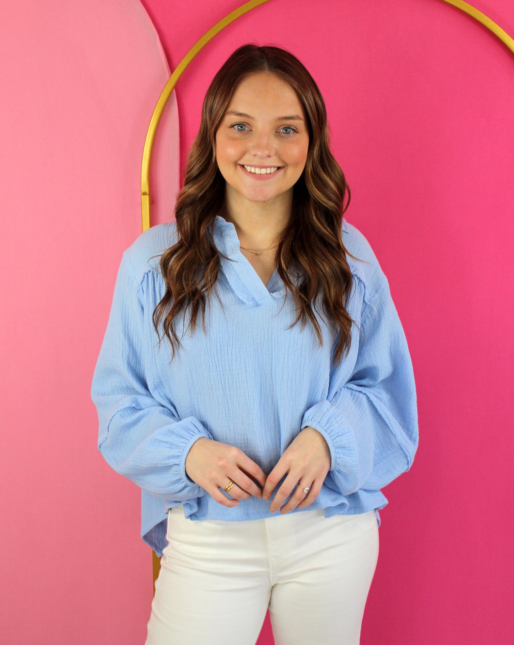 Pale Blue Breezy Blouse