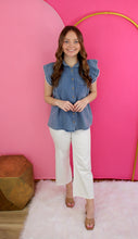 Load image into Gallery viewer, Denim Ruffle Top
